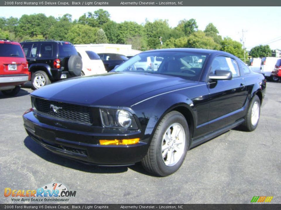 2008 Ford Mustang V6 Deluxe Coupe Black / Light Graphite Photo #1