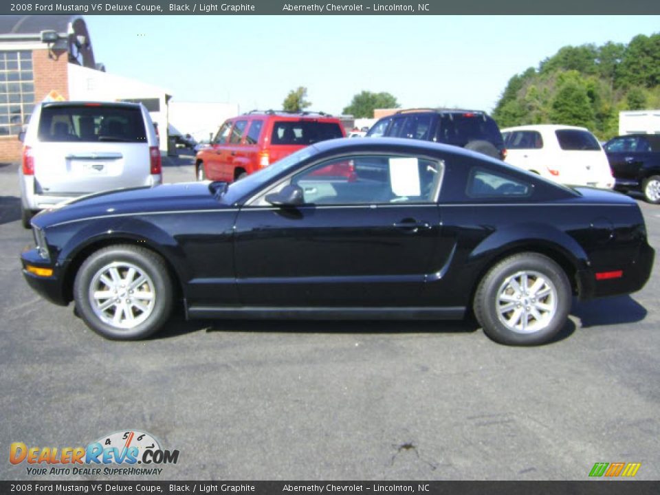 2008 Ford Mustang V6 Deluxe Coupe Black / Light Graphite Photo #3