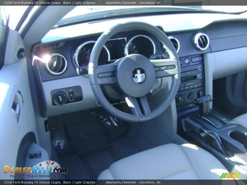 2008 Ford Mustang V6 Deluxe Coupe Black / Light Graphite Photo #5