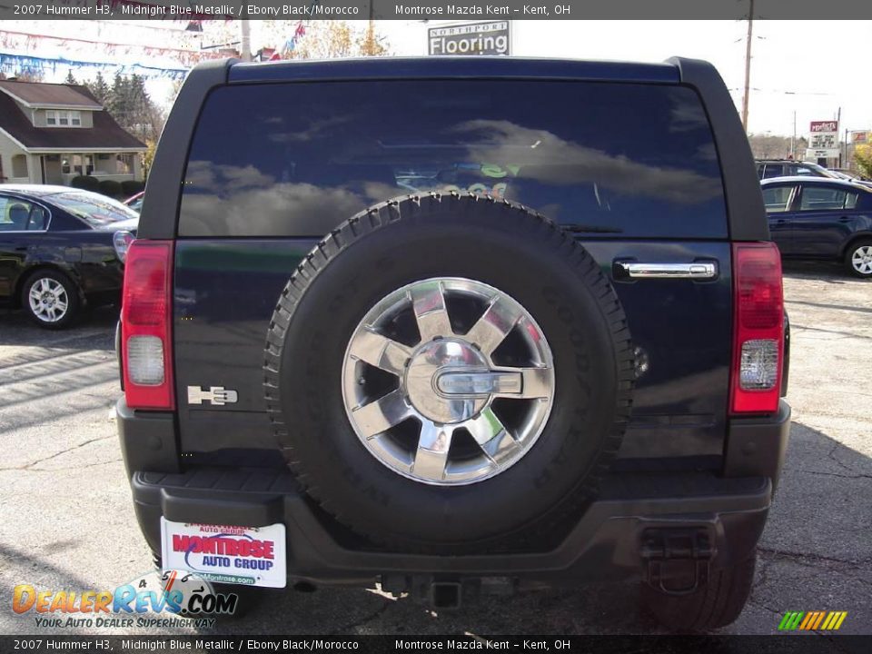 2007 Hummer H3 Midnight Blue Metallic / Ebony Black/Morocco Photo #4