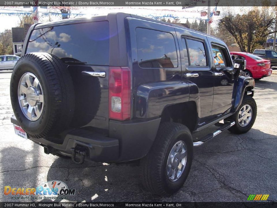 2007 Hummer H3 Midnight Blue Metallic / Ebony Black/Morocco Photo #5