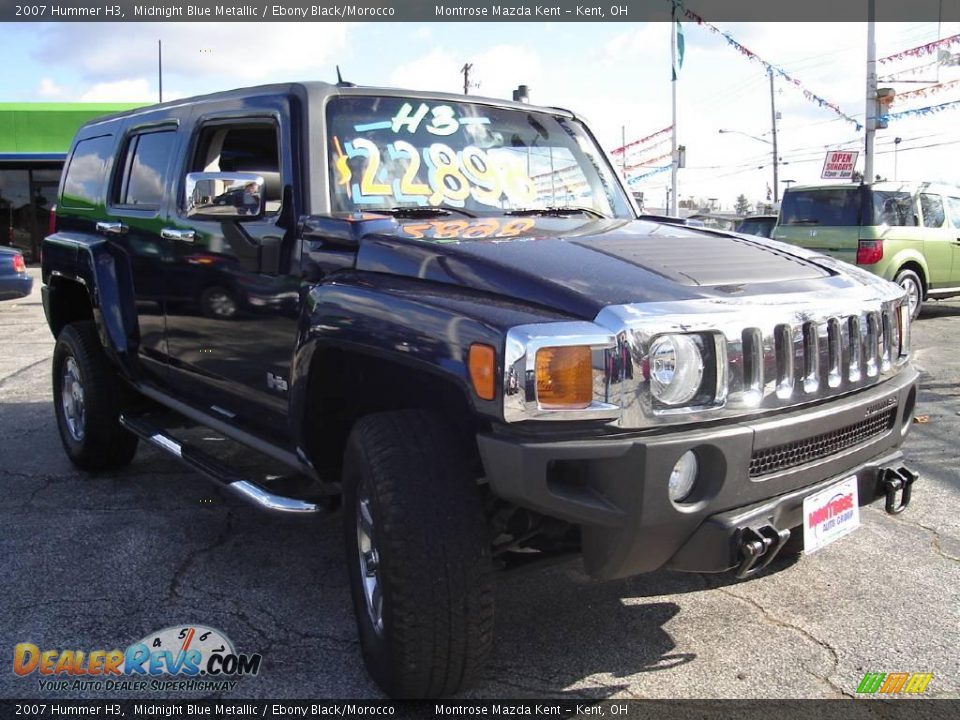 2007 Hummer H3 Midnight Blue Metallic / Ebony Black/Morocco Photo #7