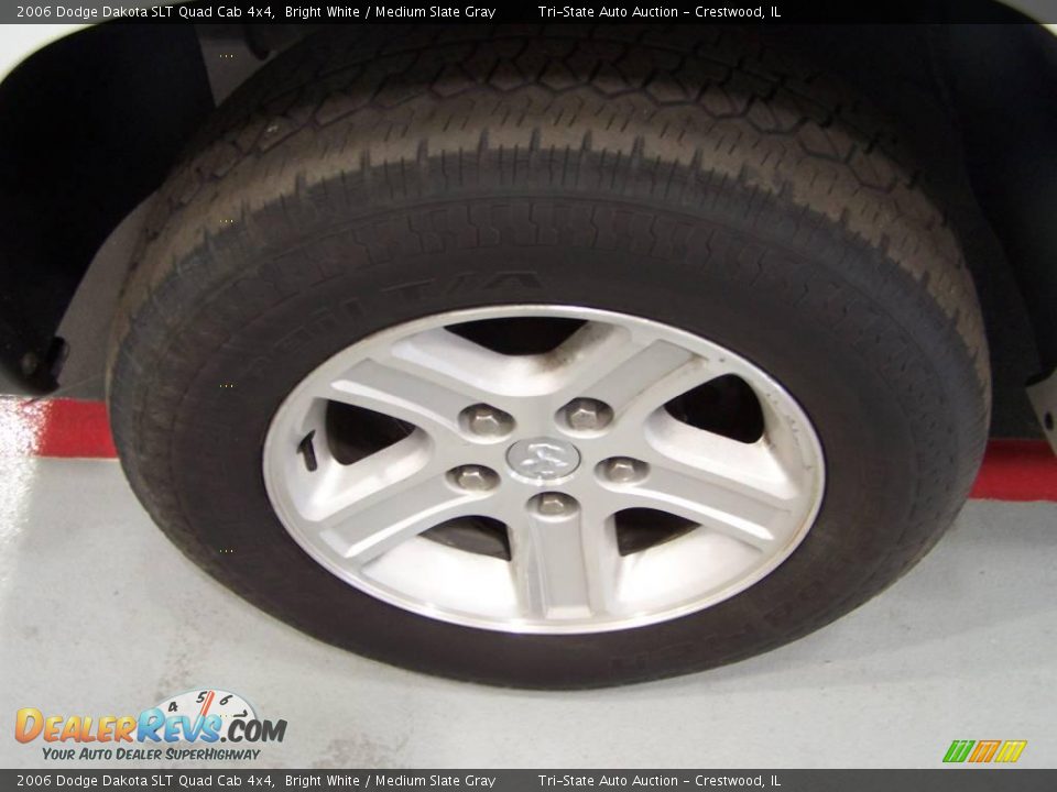 2006 Dodge Dakota SLT Quad Cab 4x4 Bright White / Medium Slate Gray Photo #6