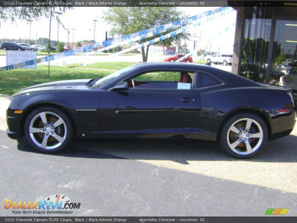 2010 Chevrolet Camaro SS/RS Coupe Black / Black/Inferno Orange Photo #3