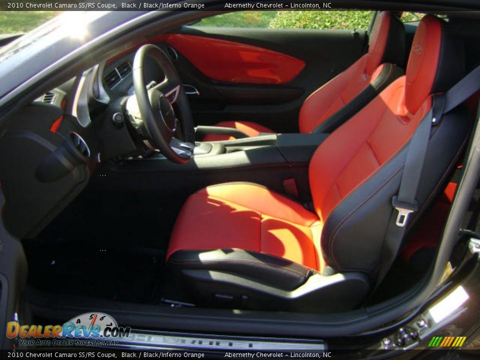 2010 Chevrolet Camaro SS/RS Coupe Black / Black/Inferno Orange Photo #4