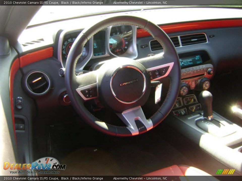 2010 Chevrolet Camaro SS/RS Coupe Black / Black/Inferno Orange Photo #5