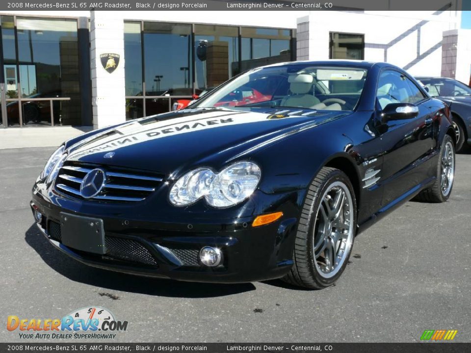 2008 Mercedes-Benz SL 65 AMG Roadster Black / designo Porcelain Photo #2