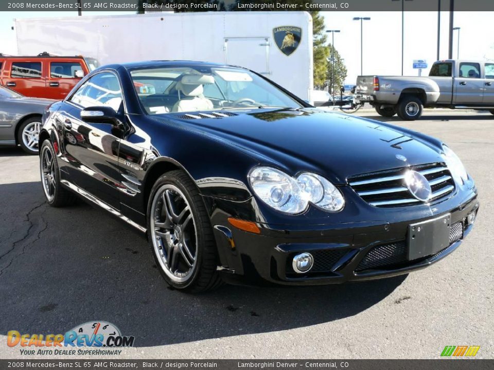 2008 Mercedes-Benz SL 65 AMG Roadster Black / designo Porcelain Photo #4