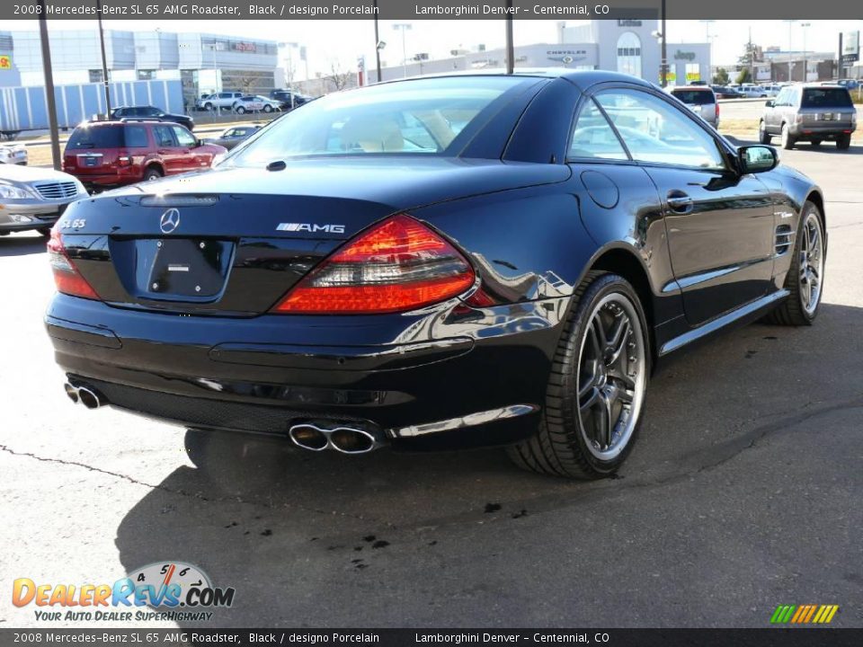 2008 Mercedes-Benz SL 65 AMG Roadster Black / designo Porcelain Photo #6