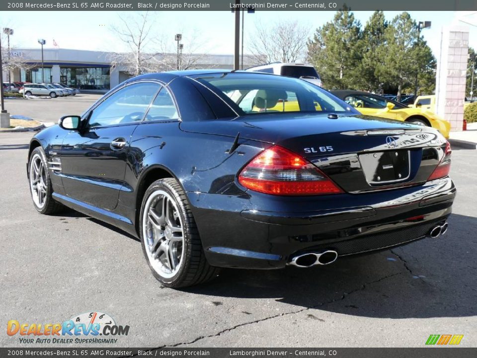 2008 Mercedes-Benz SL 65 AMG Roadster Black / designo Porcelain Photo #8