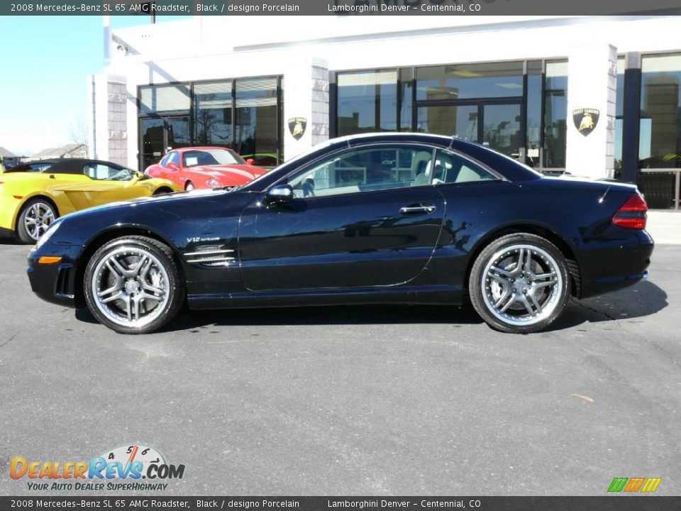 2008 Mercedes-Benz SL 65 AMG Roadster Black / designo Porcelain Photo #9