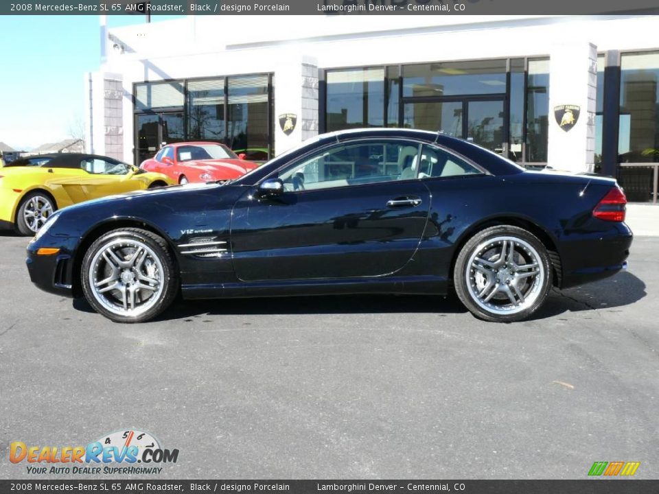 2008 Mercedes-Benz SL 65 AMG Roadster Black / designo Porcelain Photo #9