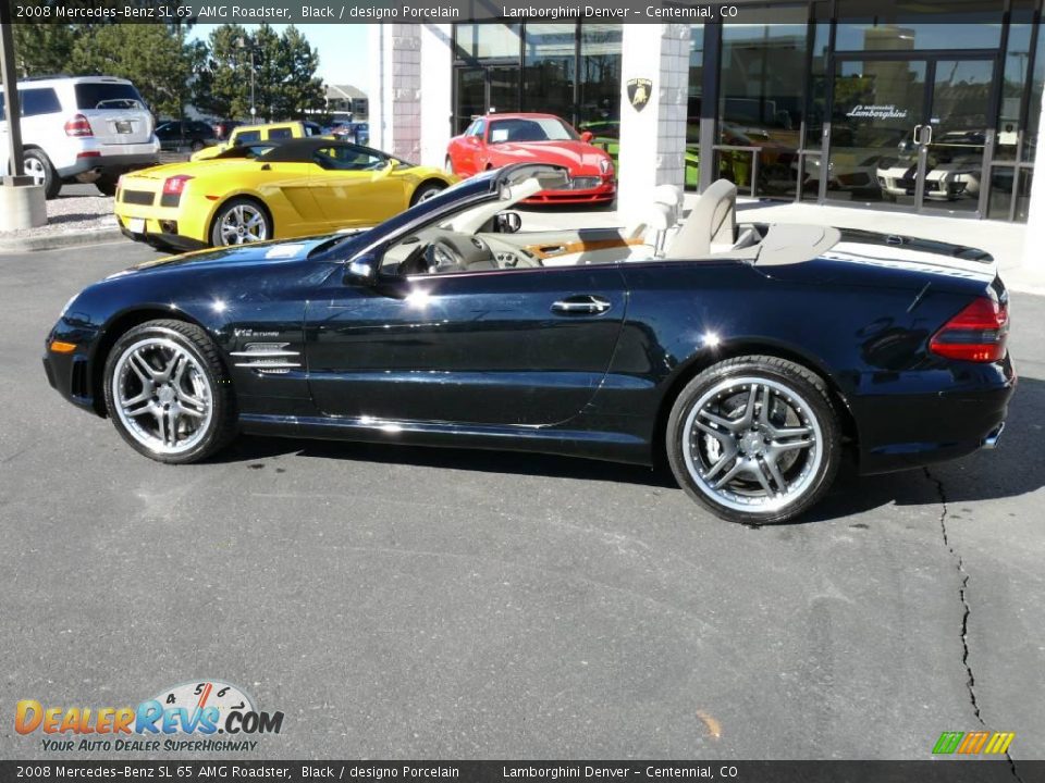 2008 Mercedes-Benz SL 65 AMG Roadster Black / designo Porcelain Photo #28