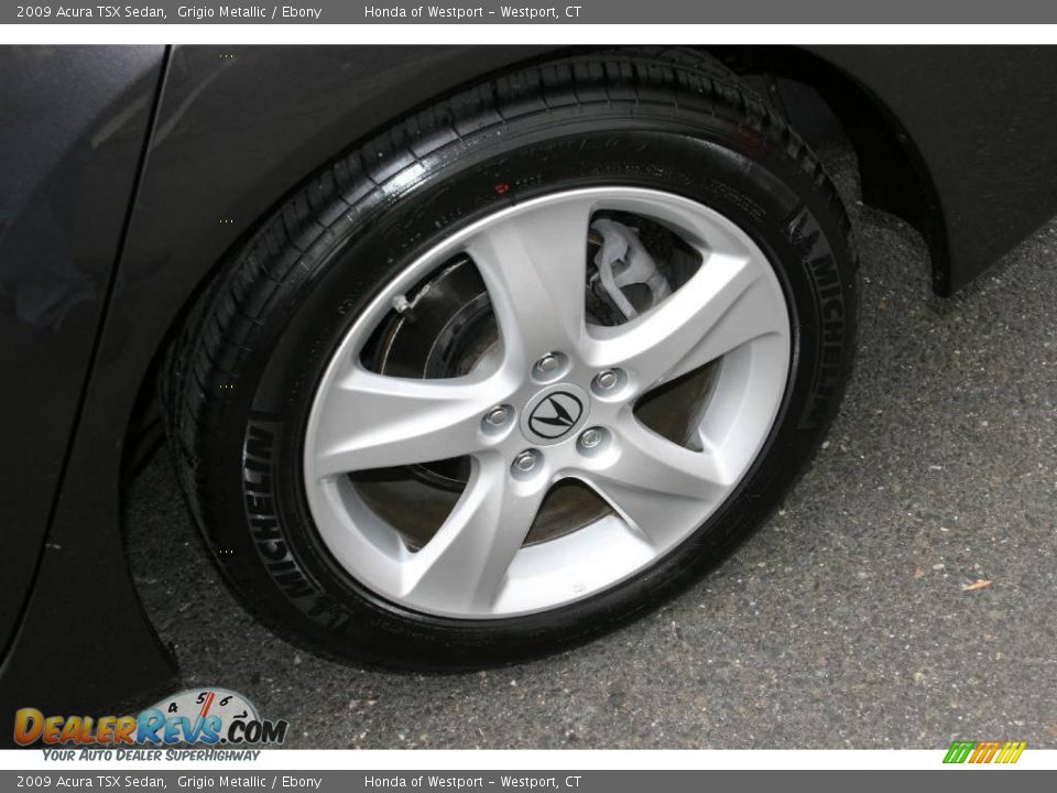 2009 Acura TSX Sedan Grigio Metallic / Ebony Photo #17