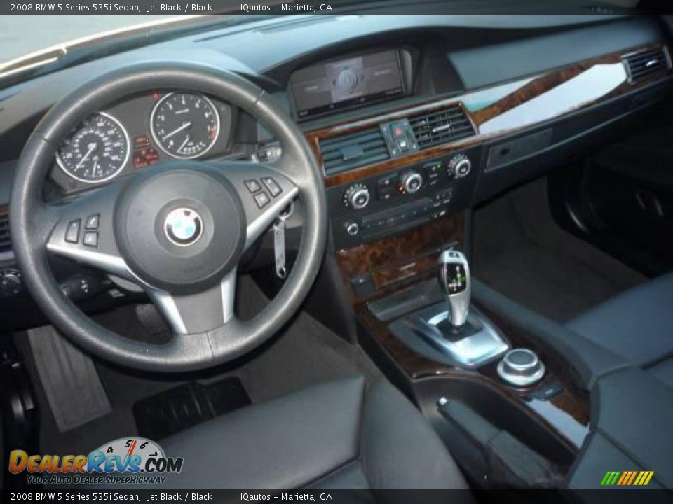 2008 BMW 5 Series 535i Sedan Jet Black / Black Photo #7