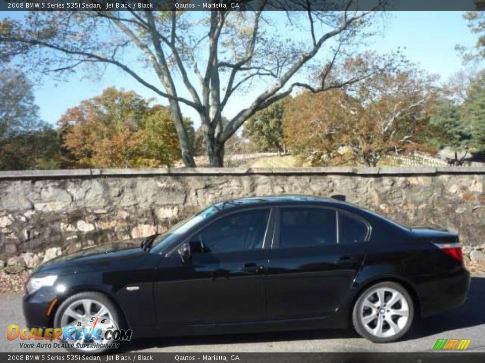 2008 BMW 5 Series 535i Sedan Jet Black / Black Photo #14