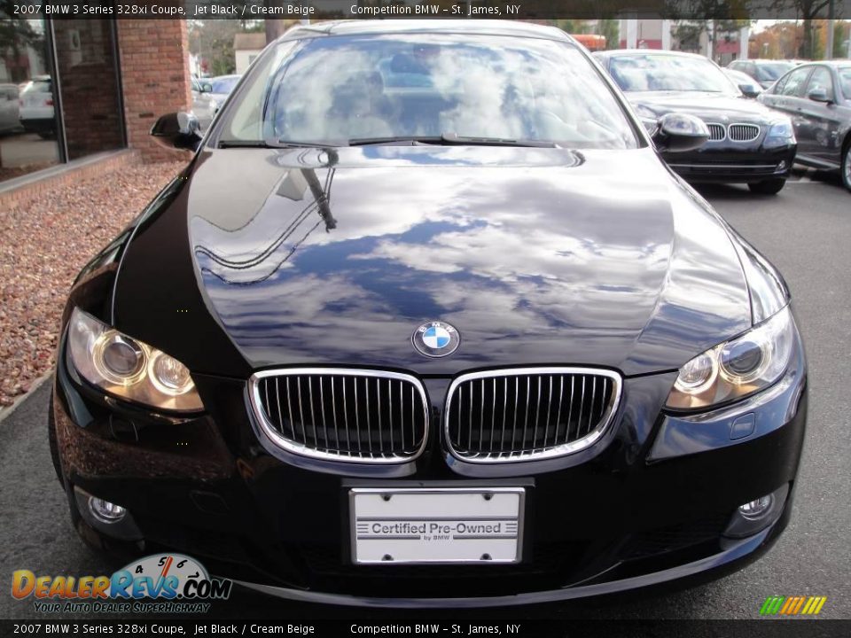 2007 BMW 3 Series 328xi Coupe Jet Black / Cream Beige Photo #2