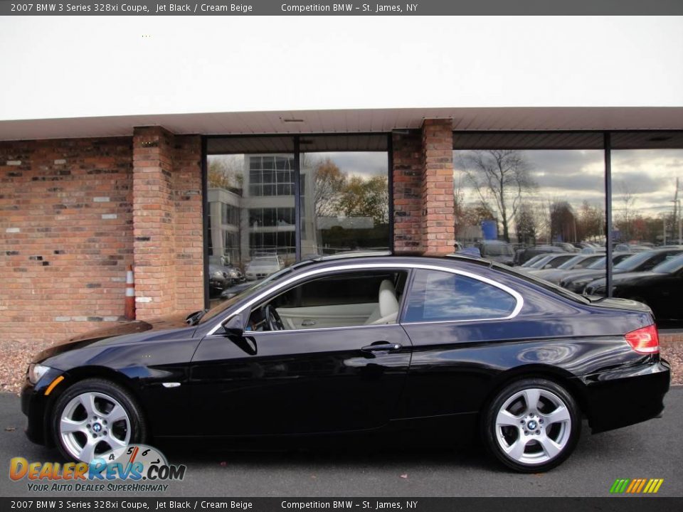 2007 BMW 3 Series 328xi Coupe Jet Black / Cream Beige Photo #3