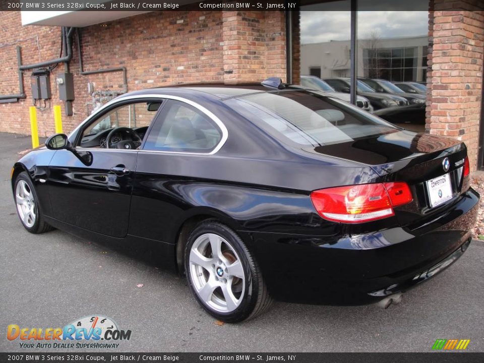 2007 BMW 3 Series 328xi Coupe Jet Black / Cream Beige Photo #4