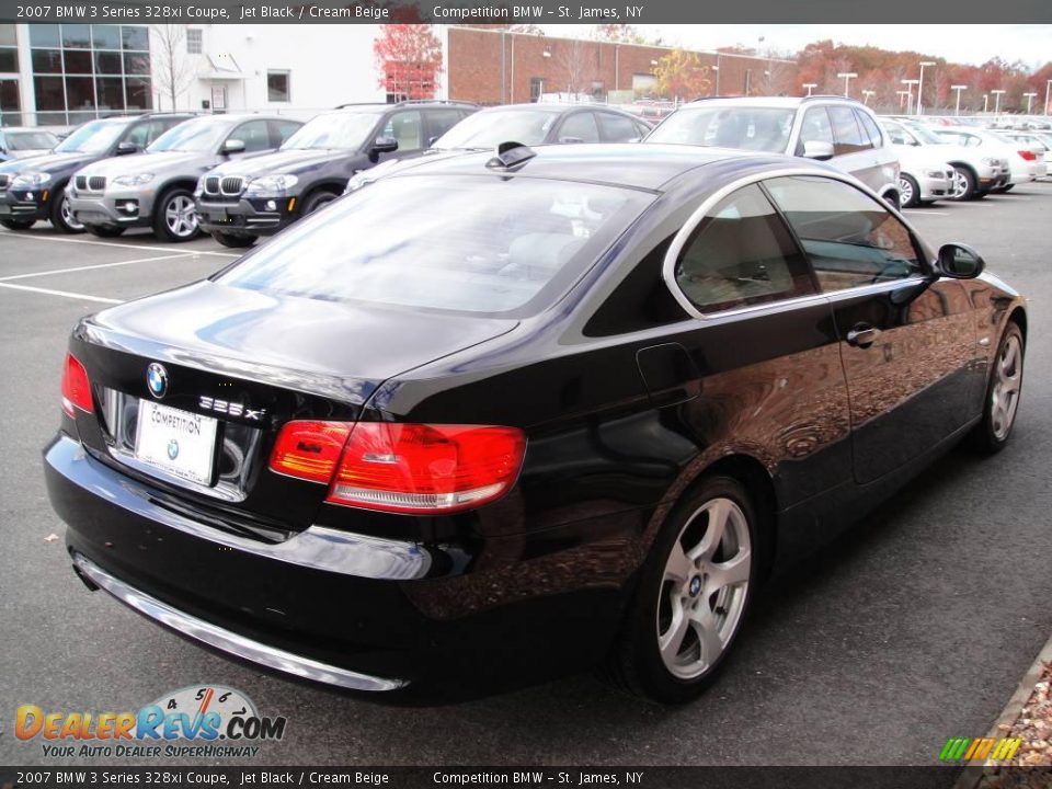 2007 BMW 3 Series 328xi Coupe Jet Black / Cream Beige Photo #6