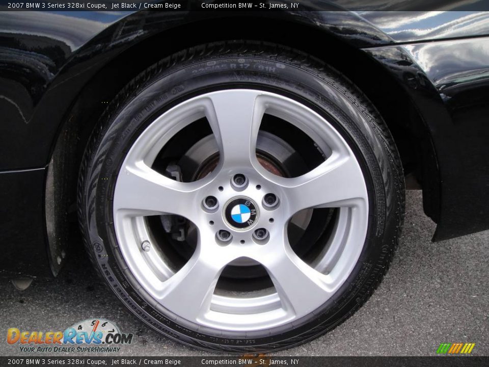 2007 BMW 3 Series 328xi Coupe Jet Black / Cream Beige Photo #7