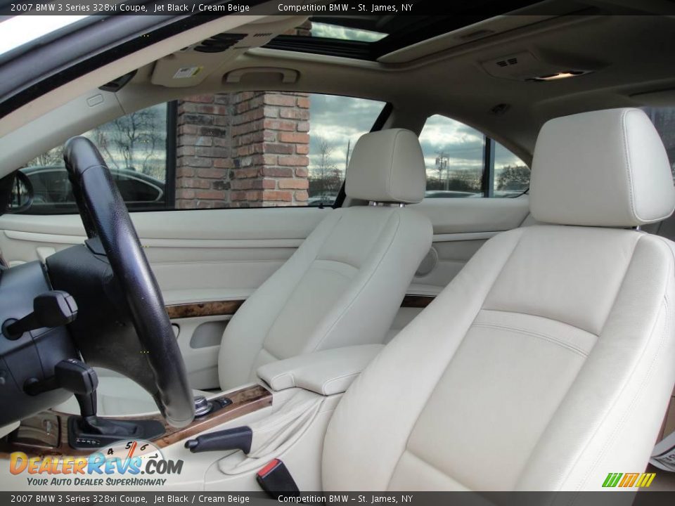 2007 BMW 3 Series 328xi Coupe Jet Black / Cream Beige Photo #9