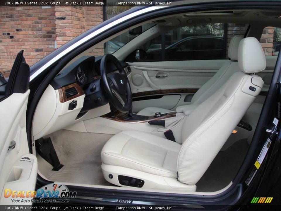 2007 BMW 3 Series 328xi Coupe Jet Black / Cream Beige Photo #10