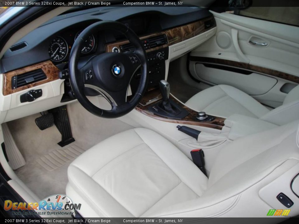 2007 BMW 3 Series 328xi Coupe Jet Black / Cream Beige Photo #11