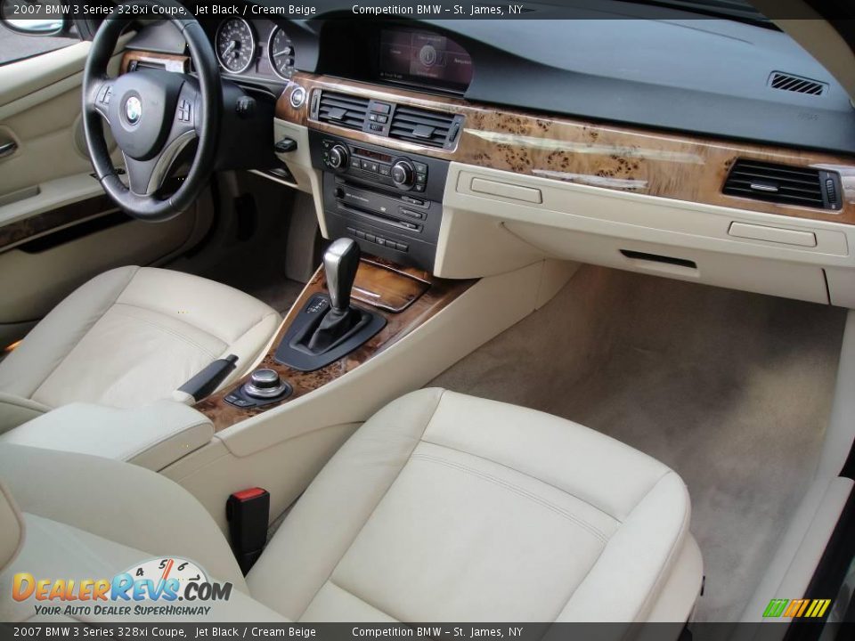 2007 BMW 3 Series 328xi Coupe Jet Black / Cream Beige Photo #12
