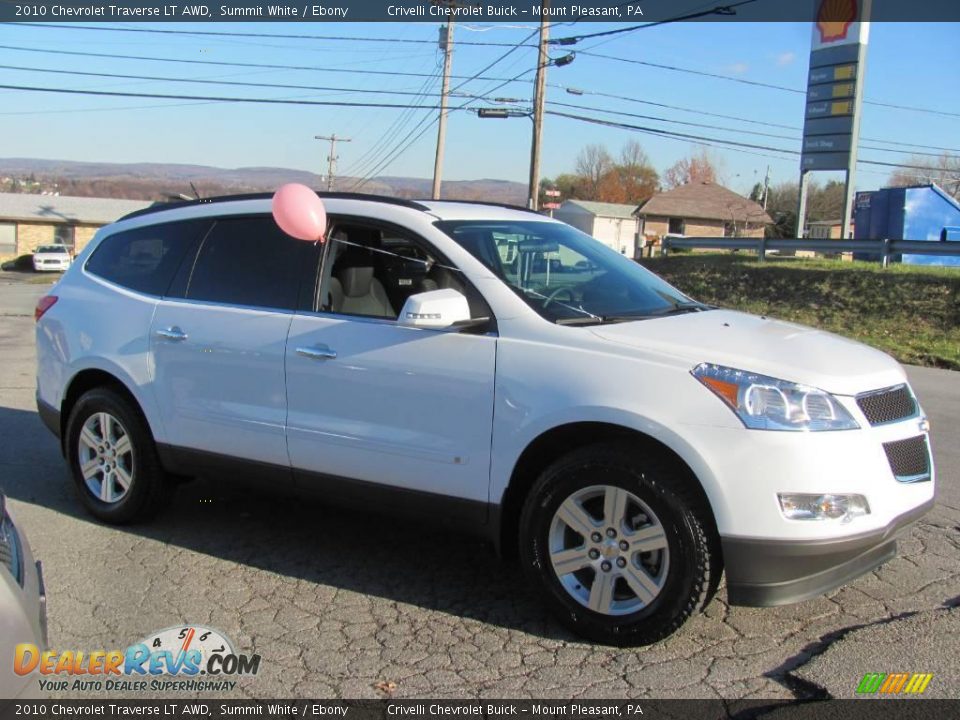 2010 Chevrolet Traverse LT AWD Summit White / Ebony Photo #8