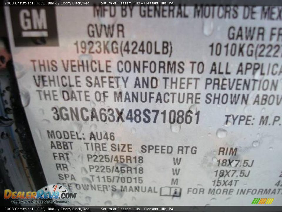 2008 Chevrolet HHR SS Black / Ebony Black/Red Photo #14
