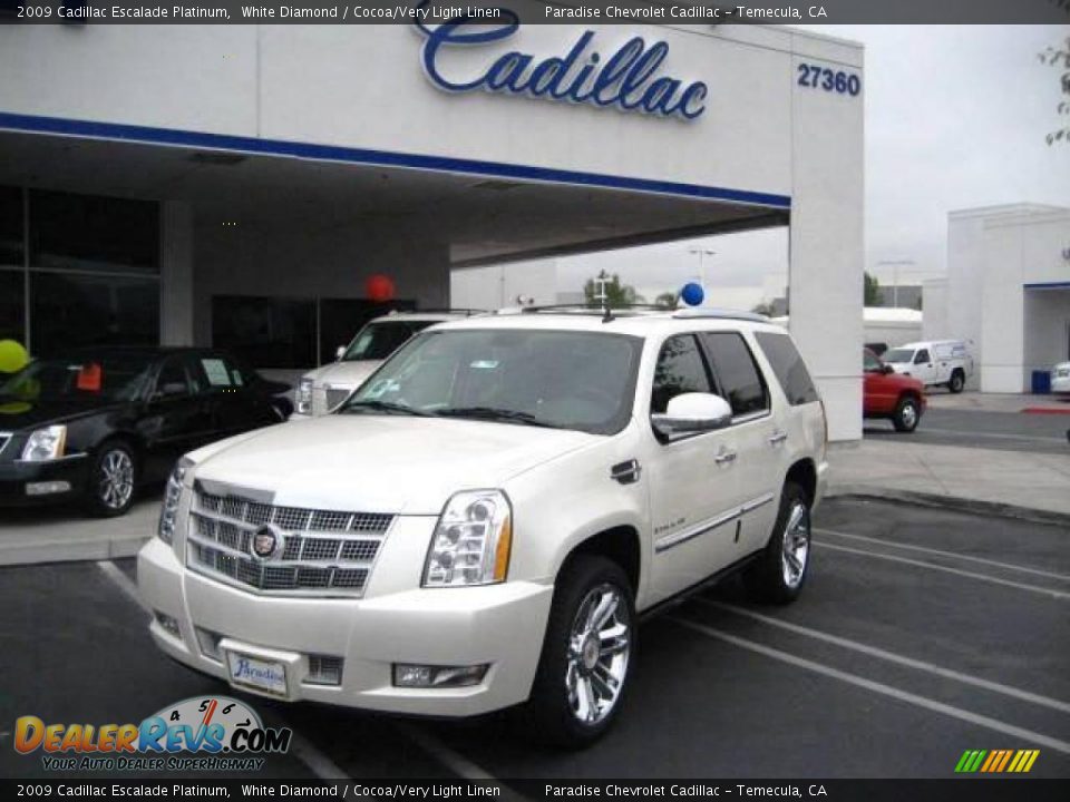 2009 Cadillac Escalade Platinum White Diamond / Cocoa/Very Light Linen Photo #1