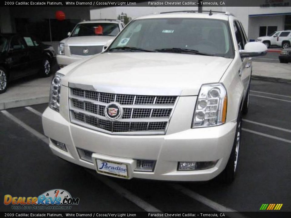 2009 Cadillac Escalade Platinum White Diamond / Cocoa/Very Light Linen Photo #5