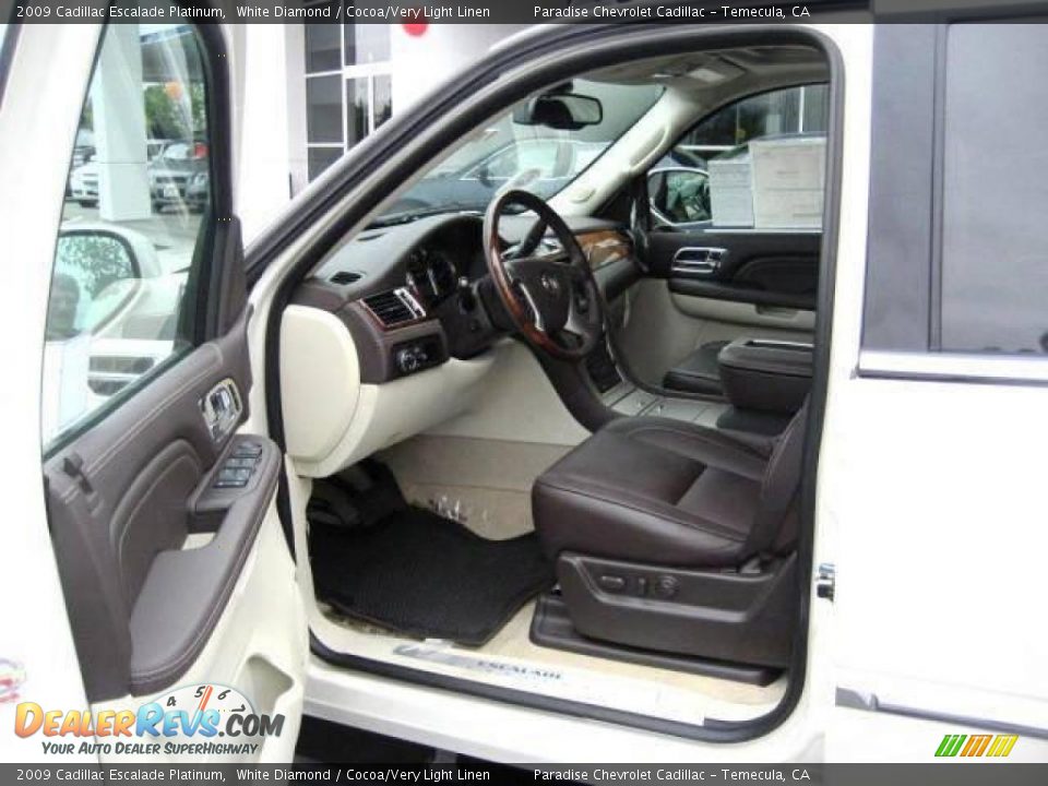2009 Cadillac Escalade Platinum White Diamond / Cocoa/Very Light Linen Photo #6