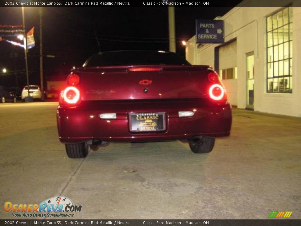 2002 Chevrolet Monte Carlo SS Dark Carmine Red Metallic / Neutral Photo #4