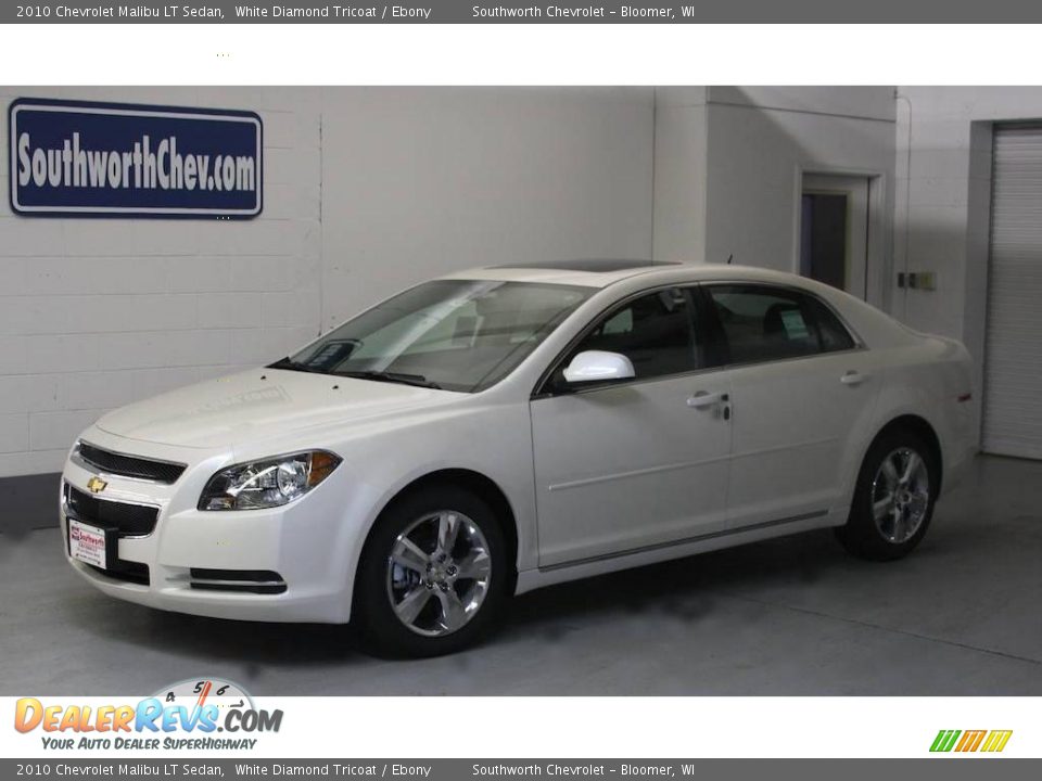 2010 Chevrolet Malibu LT Sedan White Diamond Tricoat / Ebony Photo #1
