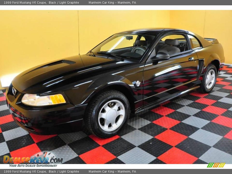 1999 Ford Mustang V6 Coupe Black / Light Graphite Photo #3