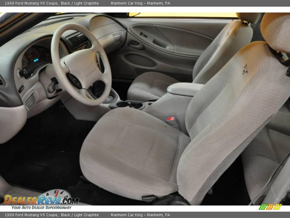 1999 Ford Mustang V6 Coupe Black / Light Graphite Photo #11