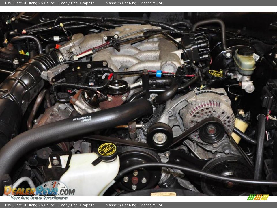 1999 Ford Mustang V6 Coupe Black / Light Graphite Photo #17