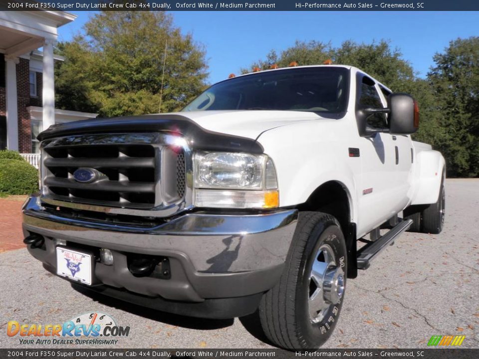 2004 Ford F350 Super Duty Lariat Crew Cab 4x4 Dually Oxford White / Medium Parchment Photo #1