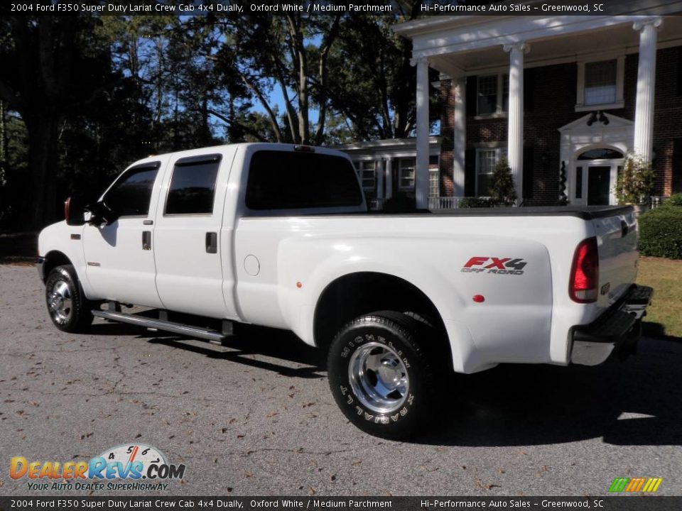 2004 Ford F350 Super Duty Lariat Crew Cab 4x4 Dually Oxford White / Medium Parchment Photo #4