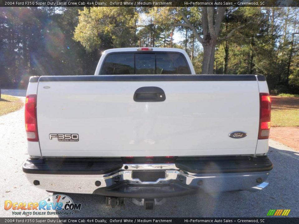 2004 Ford F350 Super Duty Lariat Crew Cab 4x4 Dually Oxford White / Medium Parchment Photo #6