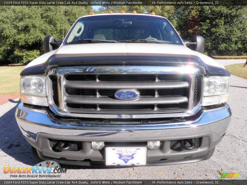 2004 Ford F350 Super Duty Lariat Crew Cab 4x4 Dually Oxford White / Medium Parchment Photo #7