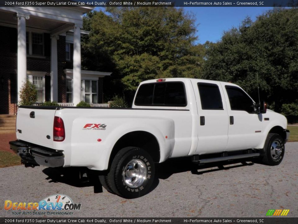 2004 Ford F350 Super Duty Lariat Crew Cab 4x4 Dually Oxford White / Medium Parchment Photo #9