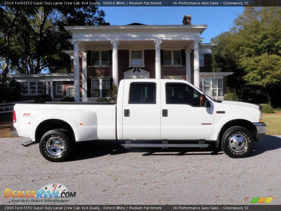 2004 Ford F350 Super Duty Lariat Crew Cab 4x4 Dually Oxford White / Medium Parchment Photo #10