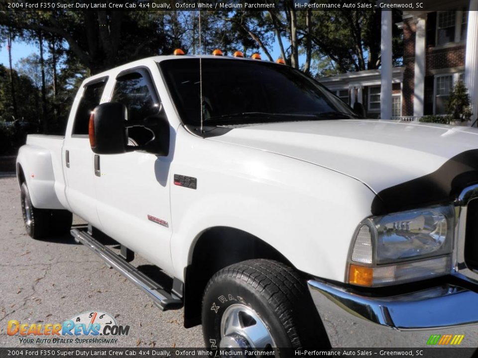 2004 Ford F350 Super Duty Lariat Crew Cab 4x4 Dually Oxford White / Medium Parchment Photo #13