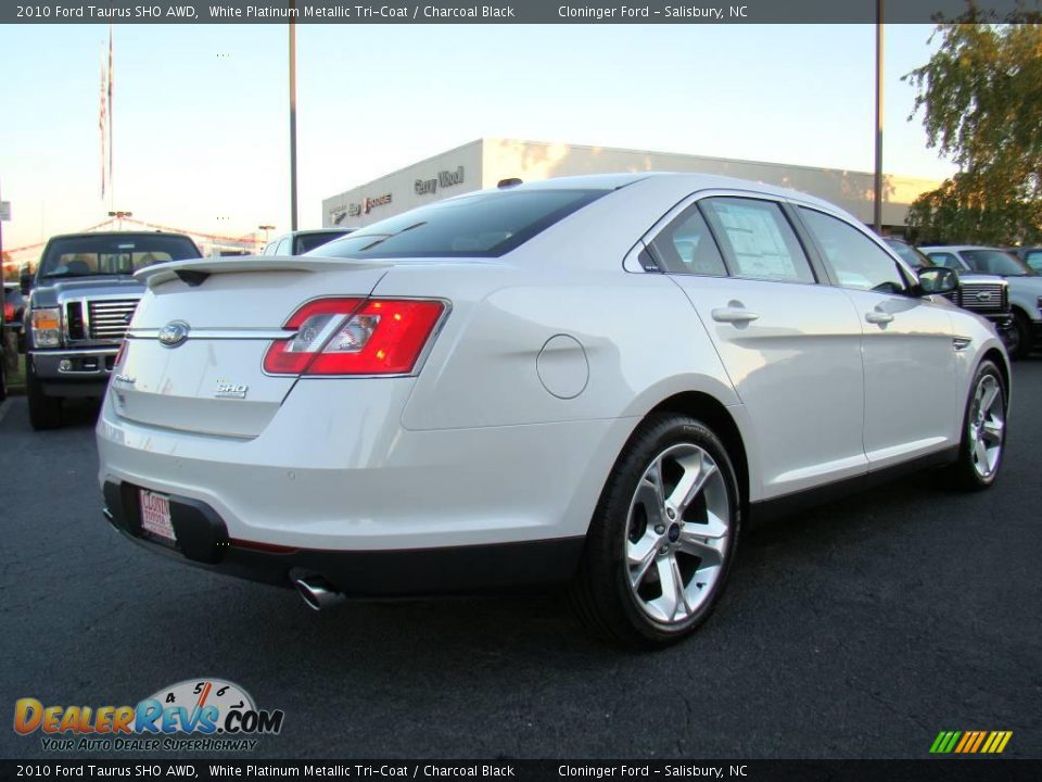 2010 Ford Taurus SHO AWD White Platinum Metallic Tri-Coat / Charcoal Black Photo #3