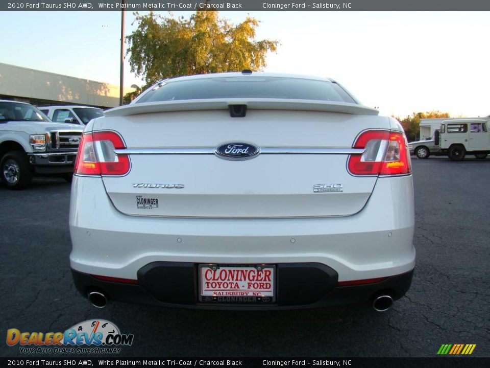 2010 Ford Taurus SHO AWD White Platinum Metallic Tri-Coat / Charcoal Black Photo #4