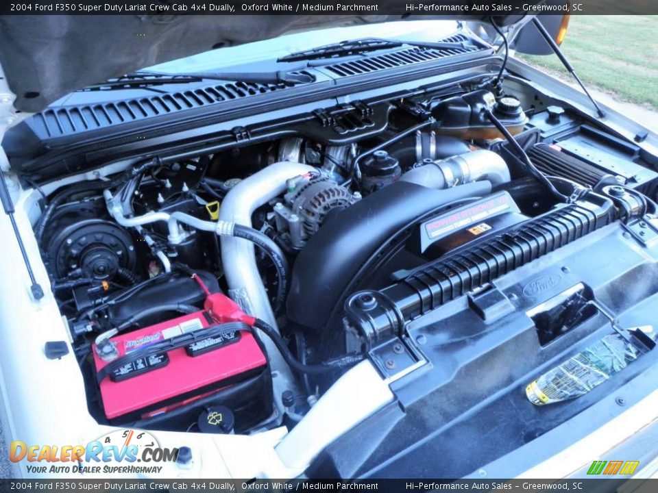 2004 Ford F350 Super Duty Lariat Crew Cab 4x4 Dually Oxford White / Medium Parchment Photo #30