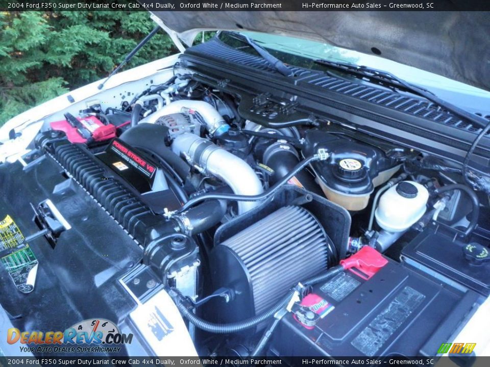 2004 Ford F350 Super Duty Lariat Crew Cab 4x4 Dually Oxford White / Medium Parchment Photo #31